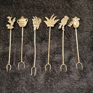 Vintage Silver Cocktail Forks Set
